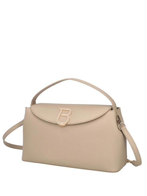 MEGEVE Große Ledertasche mit Schultergurt BEIGE - Damentaschen