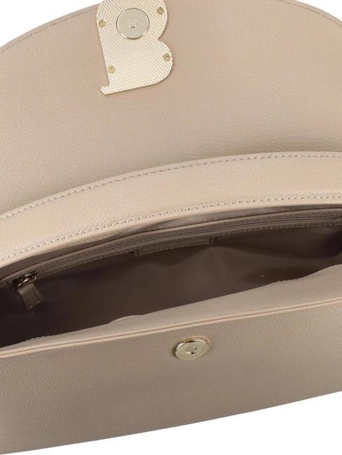 MEGEVE Große Ledertasche mit Schultergurt BEIGE - Damentaschen