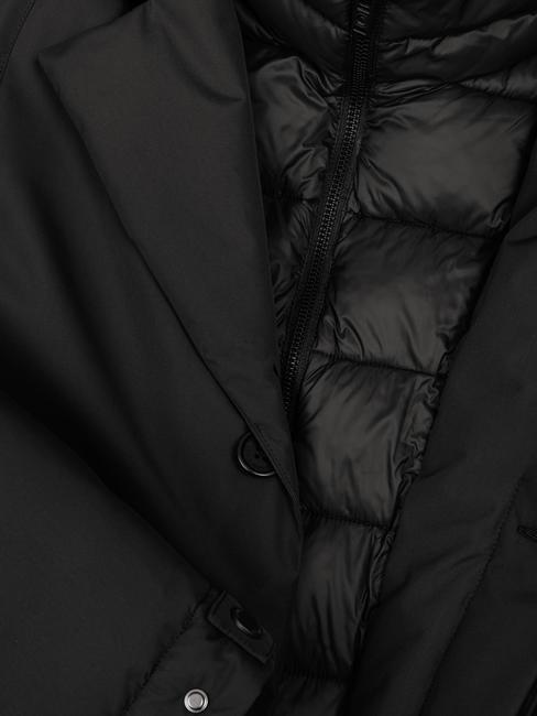 FRAMEWORK Lange wattierte Jacke mit Latz f Schwarz - Herrenjacken