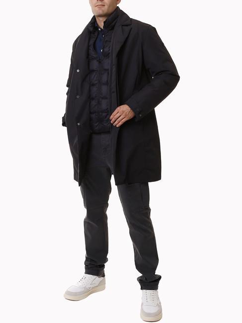 FRAMEWORK Lange wattierte Jacke mit Latz f Schwarz - Herrenjacken