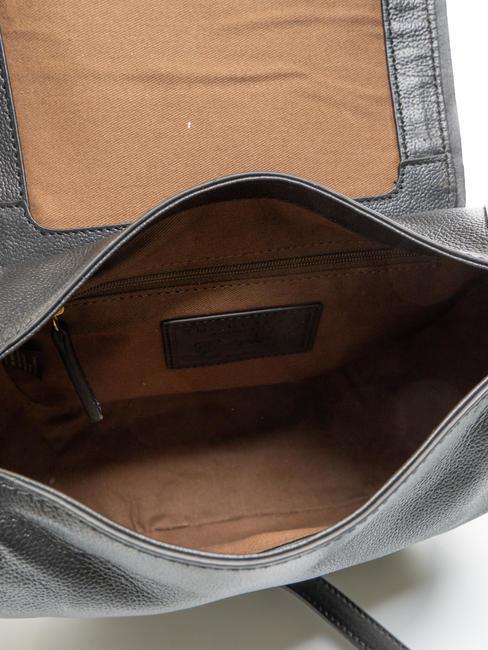 DOMITILLA Umhängetasche aus Leder Schwarzes Gold - Damentaschen