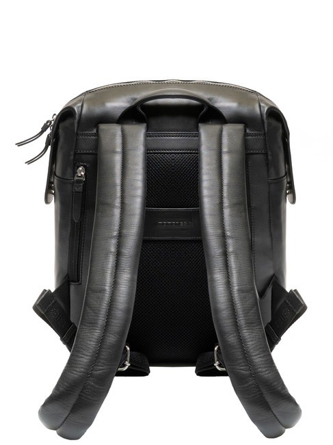 BICOLOR Lederrucksack für 15,6-Zoll-Laptop Schwarz Schwarz - PC-Rucksäcke