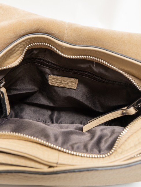 SIERRA Ledertasche mit Schultergurt BEIGE - Damentaschen