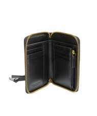 THE BRIDGE DOMITILLA Mittelgroße Lederbrieftasche mit umlaufendem Reißverschluss Schwarzes Gold - Brieftaschen Damen - 2