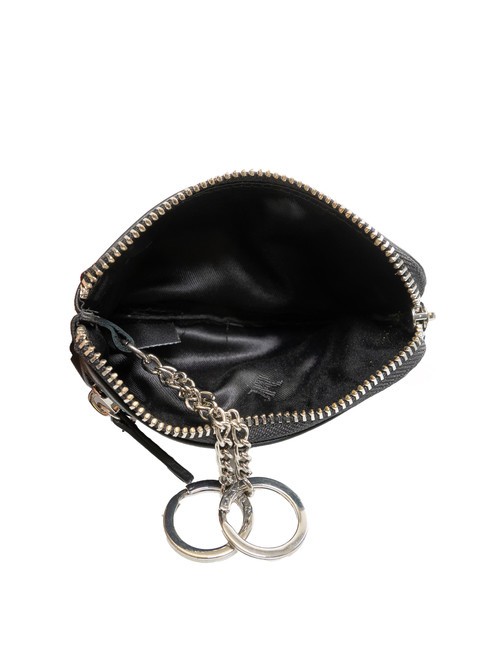 EMBOSSED LOGO Schlüsseletui aus Leder mit 2 Ringen Schwarz - Schlüsselanhänger und Schlüsseletuis