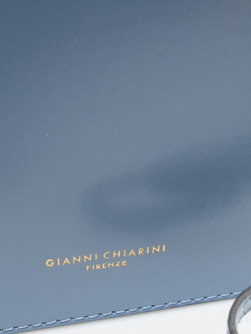 LOGO PRINT Umhängetasche aus gebürstetem Leder blau färben - Damentaschen