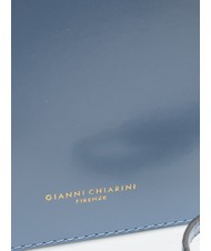 GIANNI CHIARINI LOGO PRINT Umhängetasche aus gebürstetem Leder blau färben - Damentaschen - 3