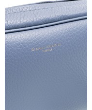 GIANNI CHIARINI LOGO PRINT Schlafzimmertasche aus gehämmertem Leder blau färben - Damentaschen - 3