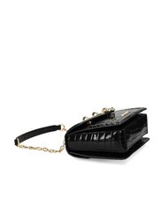 LOVE MOSCHINO CHAIN CROCO Bedruckte Umhängetasche Schwarz - Damentaschen - 5