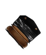 LOVE MOSCHINO CHAIN CROCO Bedruckte Umhängetasche Schwarz - Damentaschen - 6