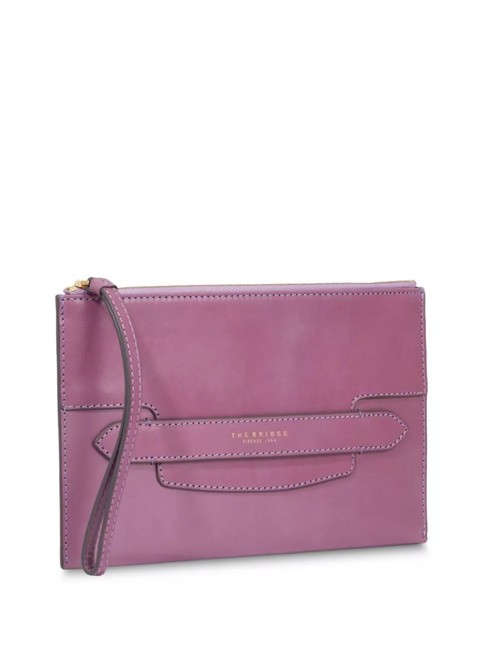 LUCREZIA Clutch aus Leder Lila mit Gold - Damentaschen