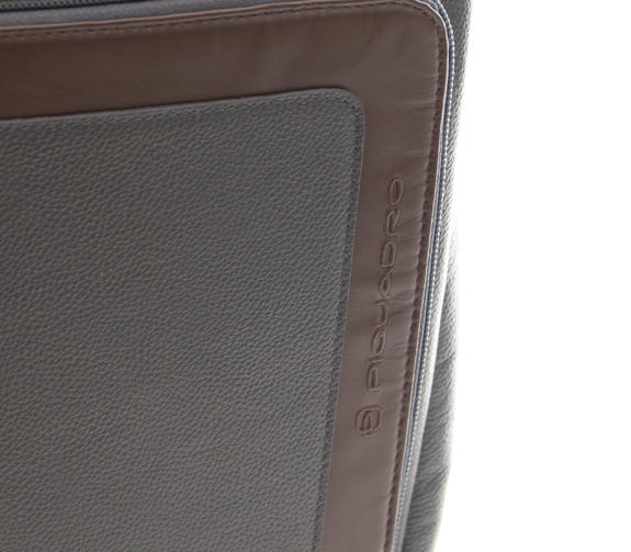 X1 13 "Laptop-Rucksack aus Leder blau / braun - PC-Rucksäcke