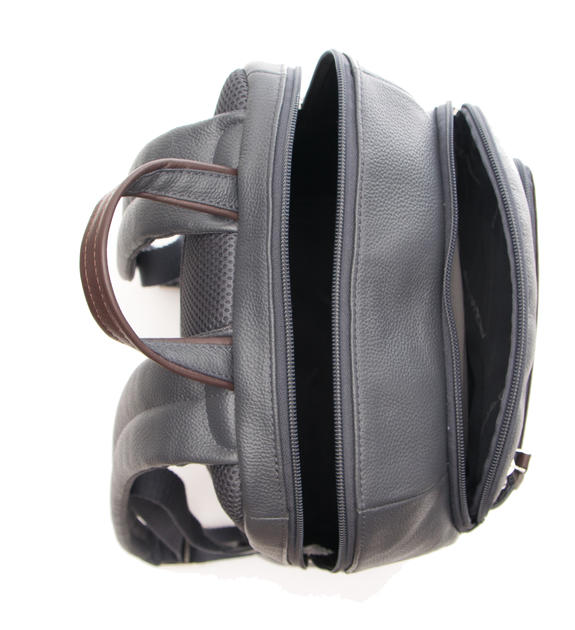 X1 13 "Laptop-Rucksack aus Leder blau / braun - PC-Rucksäcke