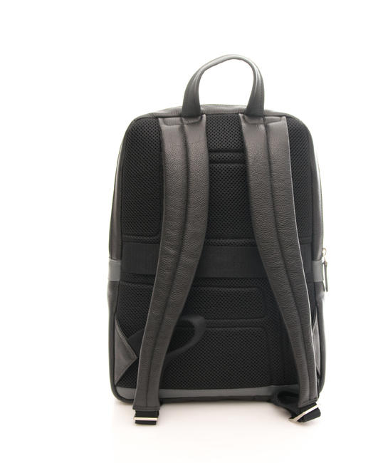 X1 13 "Laptop-Rucksack aus Leder schwarzgrau - PC-Rucksäcke