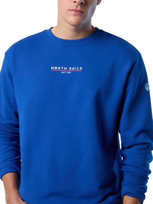 BASIC Baumwoll-Sweatshirt mit Logo-Schriftzug Surfblau - Sweatshirts Herren
