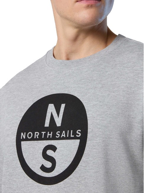 BASIC Sweatshirt mit Rundhalsausschnitt und Logo-Print graue Melange - Sweatshirts Herren