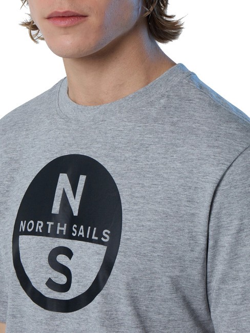 BASIC T-Shirt aus Baumwolle mit Logo-Print graue Melange - Herren-T-Shirts