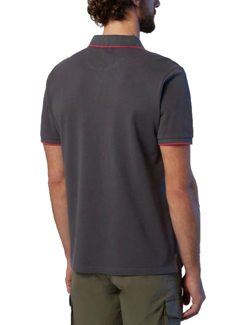 COLLAR STRIPED Kurzarm-Poloshirt aus Baumwolle Eisengrau - Herren-Polo-Shirts/Herren-Polo-Shirt/Herrenpoloshirt/Herrenpoloshirts