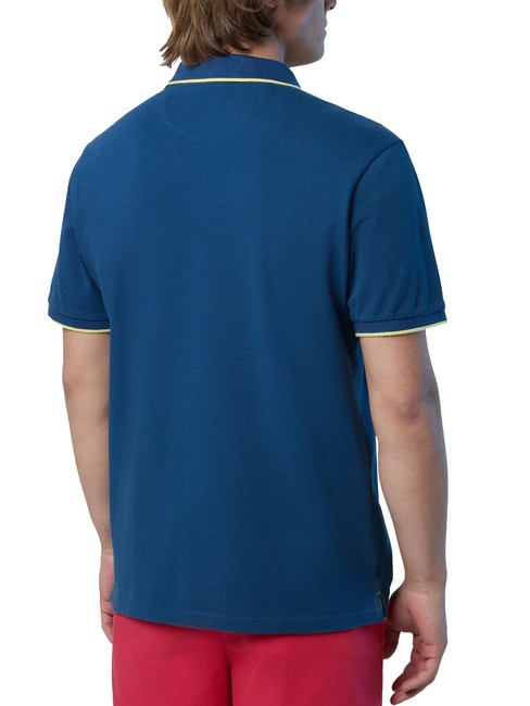 COLLAR STRIPED Kurzarm-Poloshirt aus Baumwolle dunkler Denim - Herren-Polo-Shirts/Herren-Polo-Shirt/Herrenpoloshirt/Herrenpoloshirts