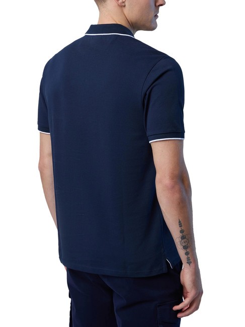 COLLAR STRIPED Kurzarm-Poloshirt aus Baumwolle Navy blau - Herren-Polo-Shirts/Herren-Polo-Shirt/Herrenpoloshirt/Herrenpoloshirts