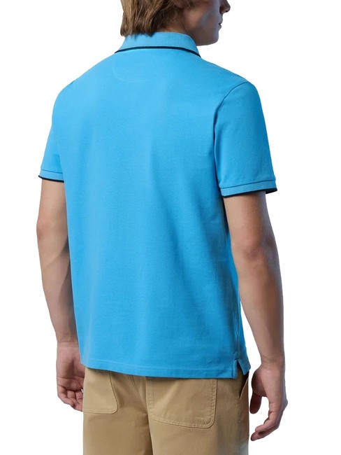 COLLAR STRIPED Kurzarm-Poloshirt aus Baumwolle Himmelblau - Herren-Polo-Shirts/Herren-Polo-Shirt/Herrenpoloshirt/Herrenpoloshirts