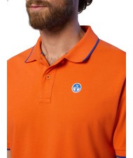 NORTH SAILS COLLAR STRIPED Kurzarm-Poloshirt aus Baumwolle Flammenorange - Herren-Polo-Shirts/Herren-Polo-Shirt/Herrenpoloshirt/Herrenpoloshirts - 4