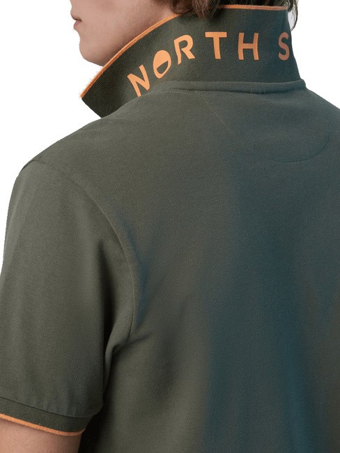 COLLAR STRIPED Kurzarm-Poloshirt aus Baumwolle staubige Oliven - Herren-Polo-Shirts/Herren-Polo-Shirt/Herrenpoloshirt/Herrenpoloshirts