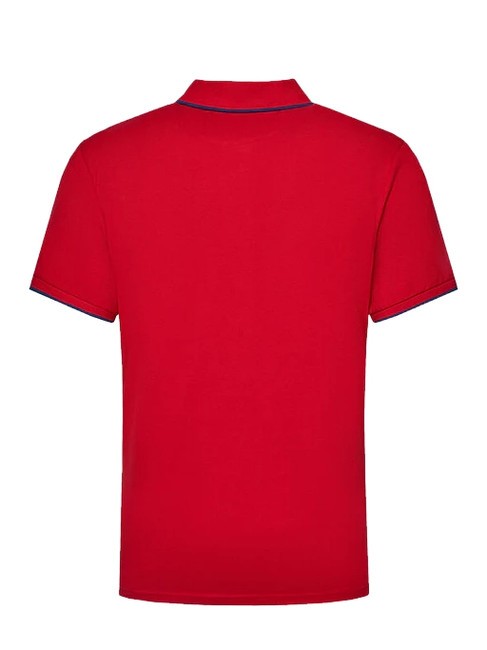 COLLAR STRIPED Kurzarm-Poloshirt aus Baumwolle Rot - Herren-Polo-Shirts/Herren-Polo-Shirt/Herrenpoloshirt/Herrenpoloshirts