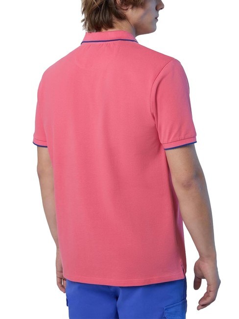 COLLAR STRIPED Kurzarm-Poloshirt aus Baumwolle Calypso-Koralle - Herren-Polo-Shirts/Herren-Polo-Shirt/Herrenpoloshirt/Herrenpoloshirts