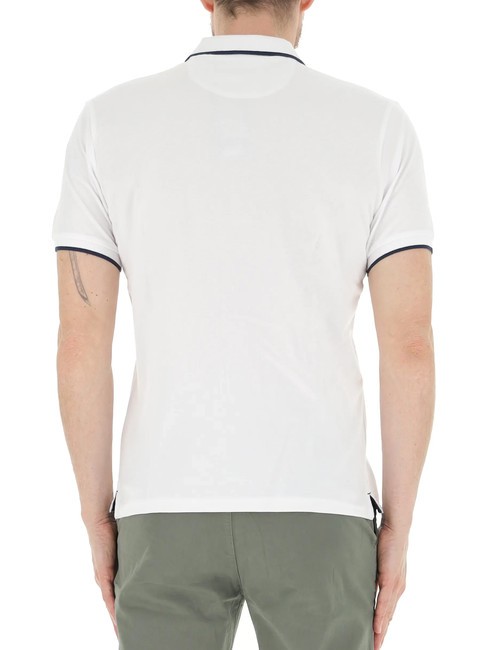COLLAR STRIPED Kurzarm-Poloshirt aus Baumwolle Weiß - Herren-Polo-Shirts/Herren-Polo-Shirt/Herrenpoloshirt/Herrenpoloshirts