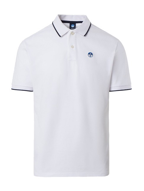 COLLAR STRIPED Kurzarm-Poloshirt aus Baumwolle Wei&szlig; - Herren-Polo-Shirts/Herren-Polo-Shirt/Herrenpoloshirt/Herrenpoloshirts