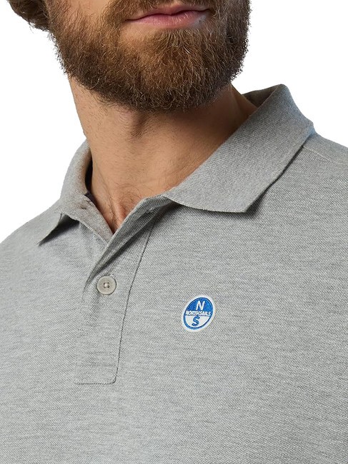 BASIC Kurzarm-Poloshirt aus Baumwolle graue Melange - Herren-Polo-Shirts/Herren-Polo-Shirt/Herrenpoloshirt/Herrenpoloshirts