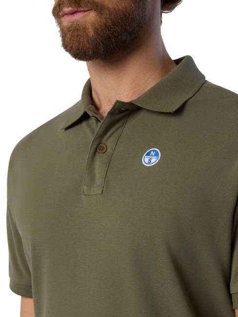 BASIC Kurzarm-Poloshirt aus Baumwolle staubige Oliven - Herren-Polo-Shirts/Herren-Polo-Shirt/Herrenpoloshirt/Herrenpoloshirts