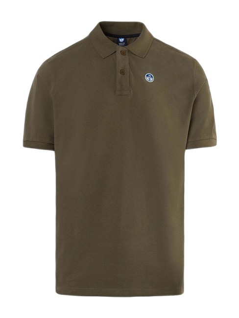 BASIC Kurzarm-Poloshirt aus Baumwolle staubige Oliven - Herren-Polo-Shirts/Herren-Polo-Shirt/Herrenpoloshirt/Herrenpoloshirts