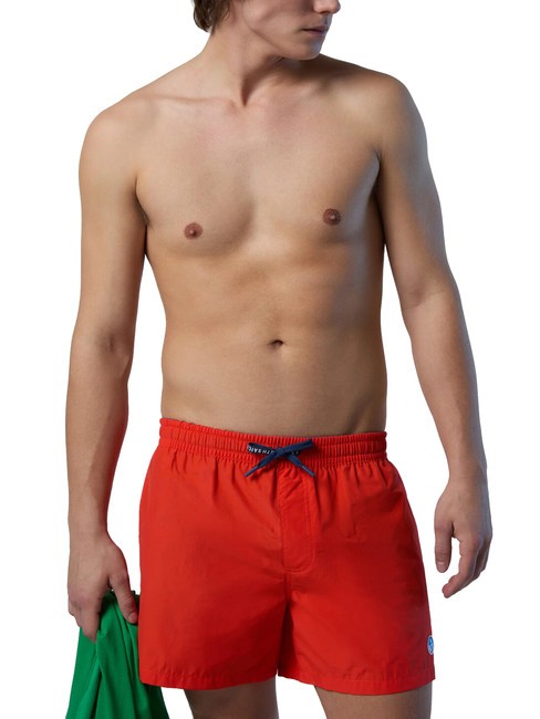VOLLEY Boxer-Badeanzug mit Logo leuchtend orange - Herrenbadehosen