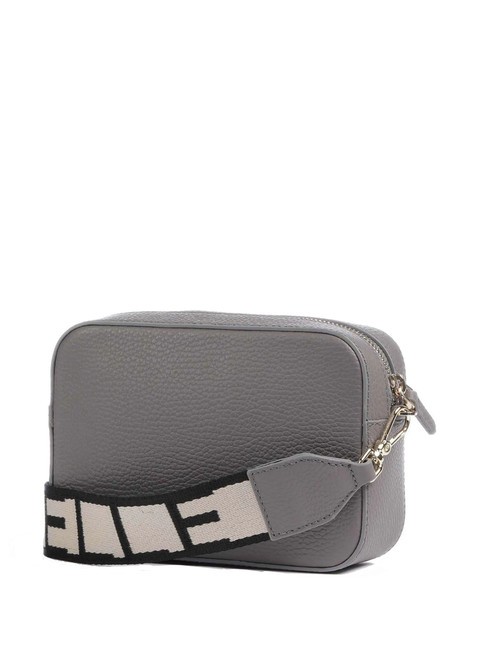 TEBE Schultertasche aus strukturiertem Leder Graphit - Damentaschen