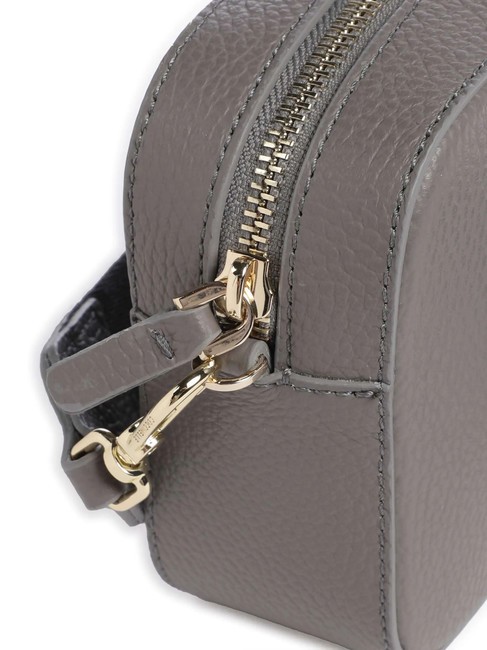 TEBE Schultertasche aus strukturiertem Leder Graphit - Damentaschen