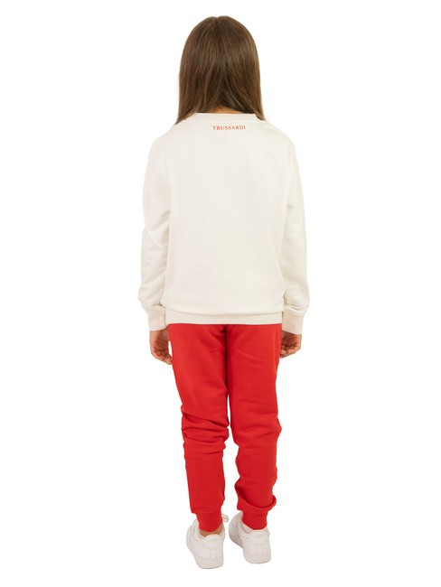 STRAUB KIDS Trainingsanzug aus Sweatshirt und Hose cremefarben/rot - Trainingsanzüge für Kinder