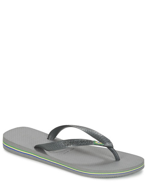  BRASILIEN-LOGO-Flip-Flops Stahlgrau - Schuhe Unisex