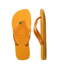 HAVAIANAS  BRASILIEN-LOGO-Flip-Flops Knallgelb - Schuhe Unisex - 5