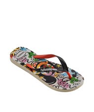 HAVAIANAS DISNEY STYLISH Flip Flops Beige/Schwarz/Blutorange - Schuhe Unisex - 3