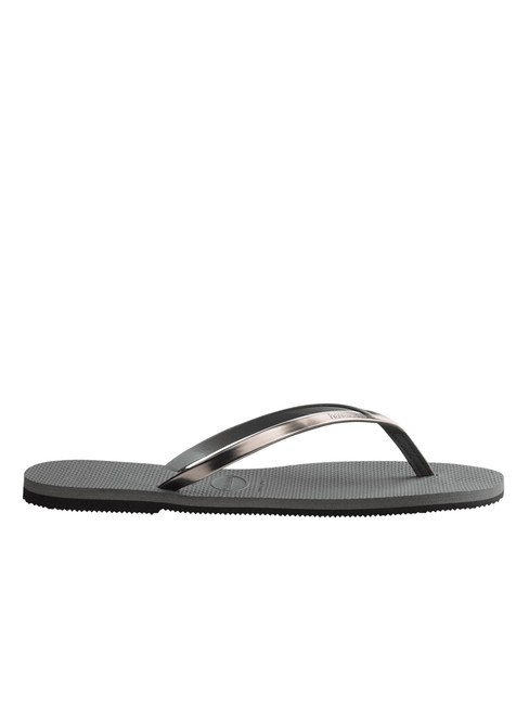YOU METALLIC Flip-Flops aus Gummi Grauer Stahl/Metallic-Graphit - Damenschuhe