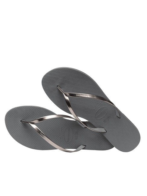 YOU METALLIC Flip-Flops aus Gummi Grauer Stahl/Metallic-Graphit - Damenschuhe