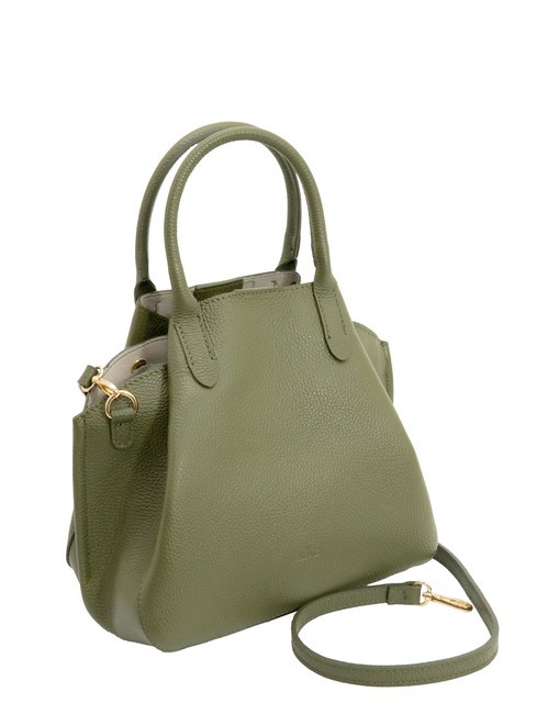 ALICE Lederhandtasche mit Schultergurt Olive - Damentaschen