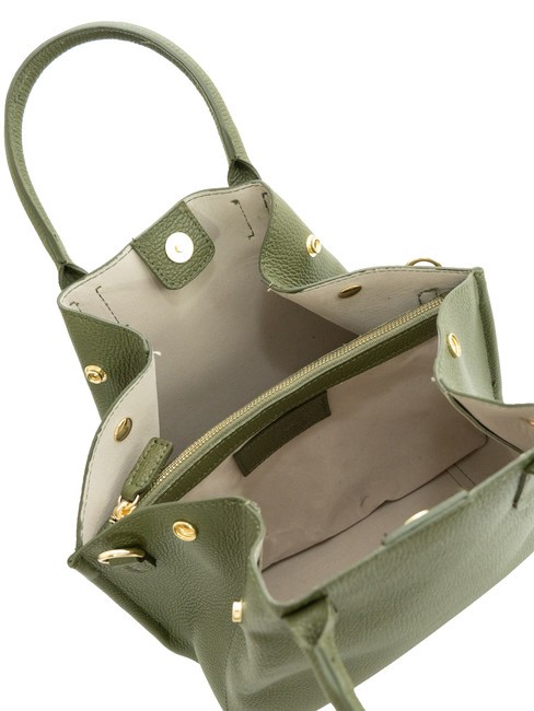ALICE Lederhandtasche mit Schultergurt Olive - Damentaschen