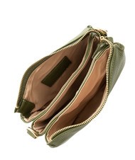 LESAC SIMONA Umhängetasche aus Tris-Dollar-Leder Olive - Damentaschen - 5