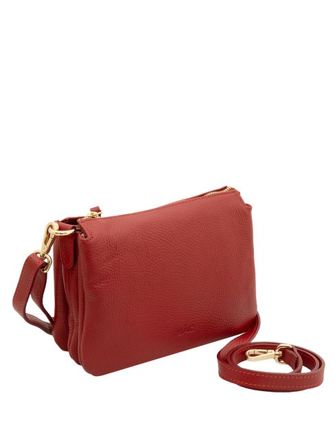 SIMONA Umhängetasche aus Tris-Dollar-Leder Rot - Damentaschen