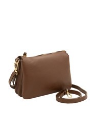 LESAC SIMONA Umhängetasche aus Tris-Dollar-Leder verbrannt - Damentaschen - 2