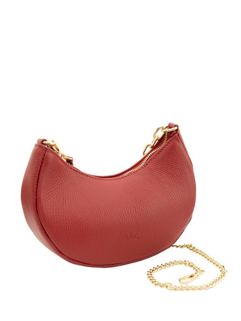 GIUDITTA Hobo-Tasche aus Leder mit Kette Rot - Damentaschen