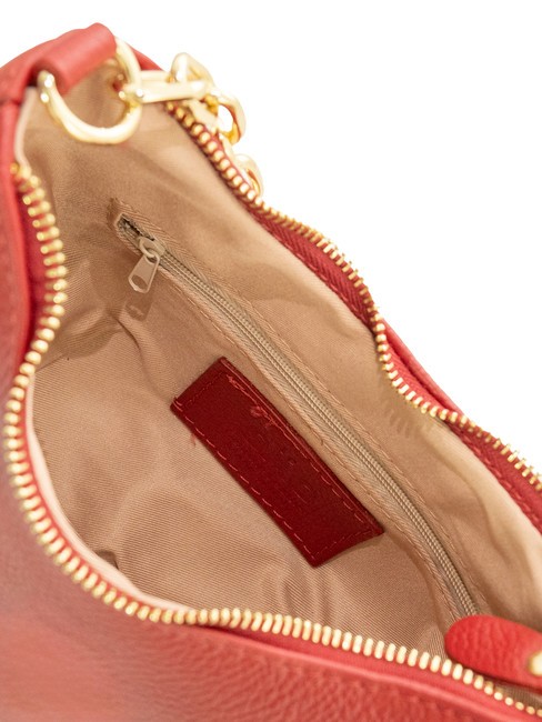 GIUDITTA Hobo-Tasche aus Leder mit Kette Rot - Damentaschen